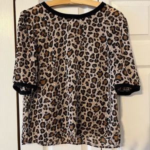 A New Day Sheer Leopard Print Top